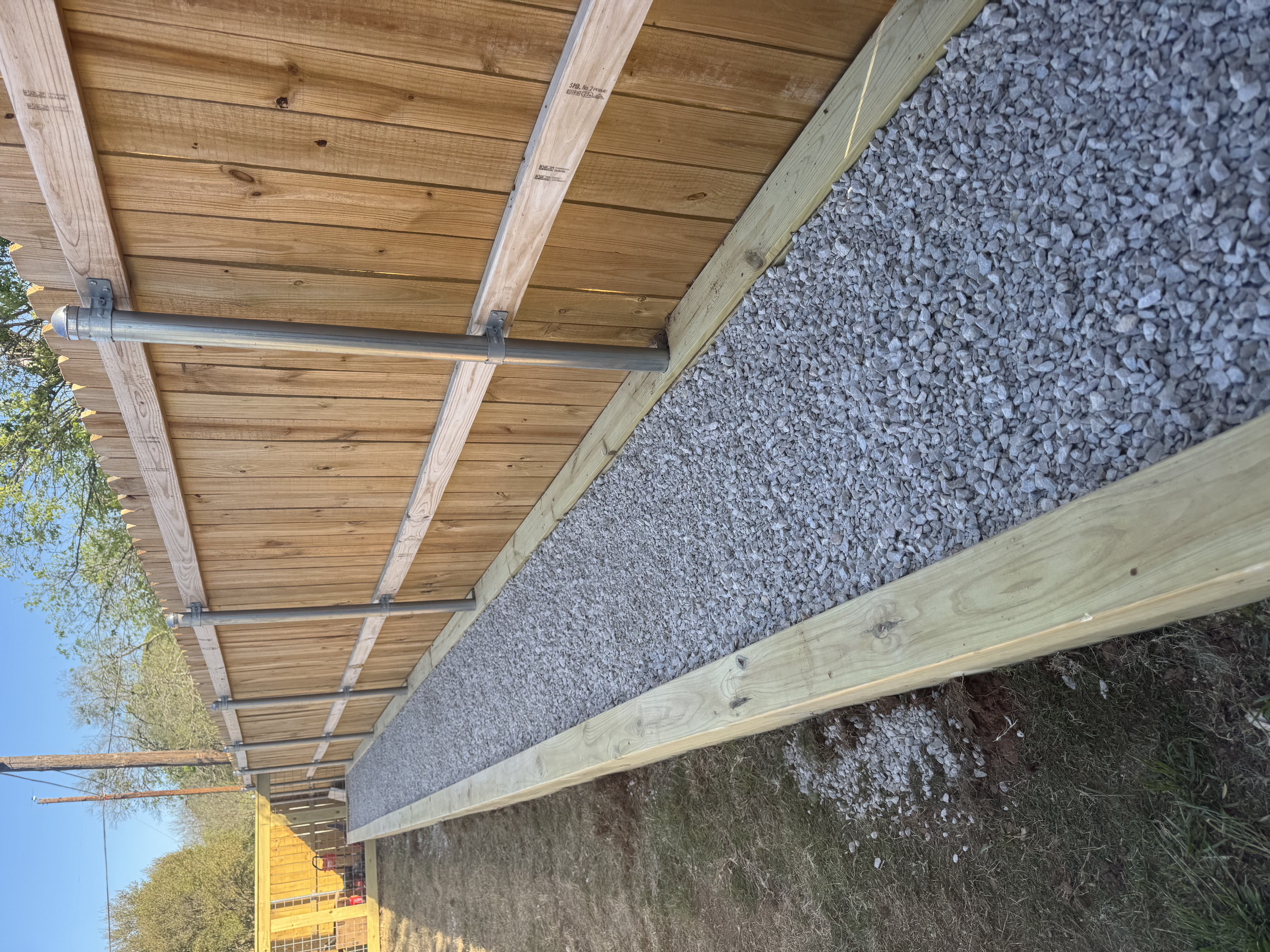 Pipe rail fence craftsmanship detail